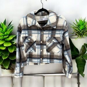 Zara Plaid Shacket Medium
